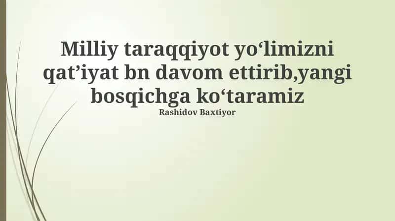 Yangi Bosqichga Ko'tarilish Strategiyasi