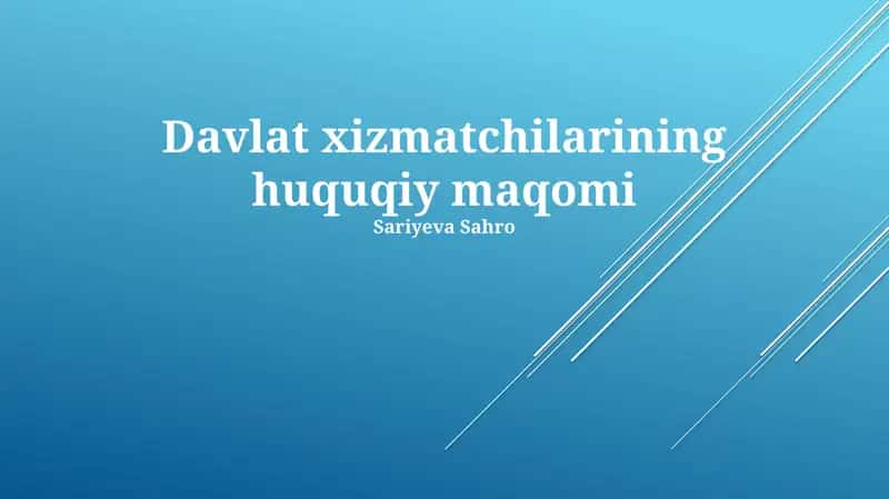 Davlat xizmatchilarining huquqiy maqomi