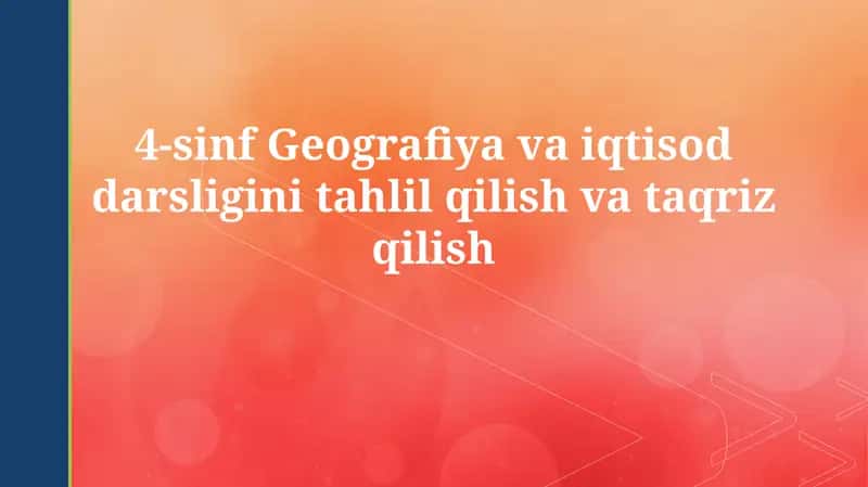 Darslikdagi Rasmlar va Xaritalarning Tahlili
