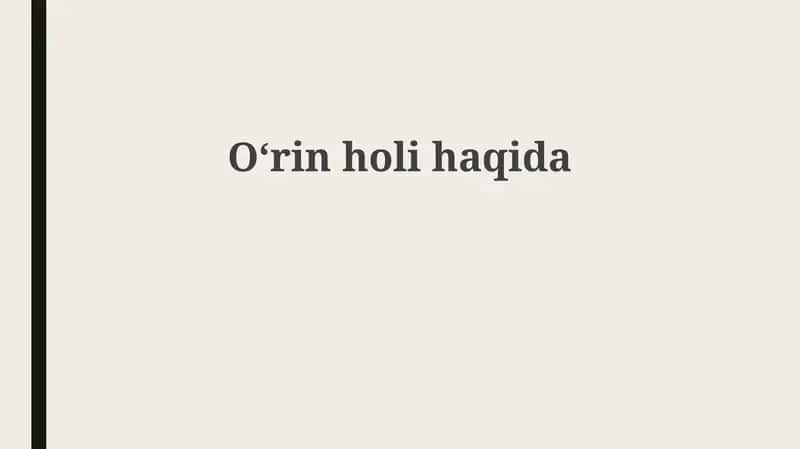 Oʻrin holi