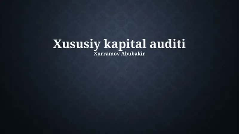 Moliyaviy Hisobotlarni Audit Qilish