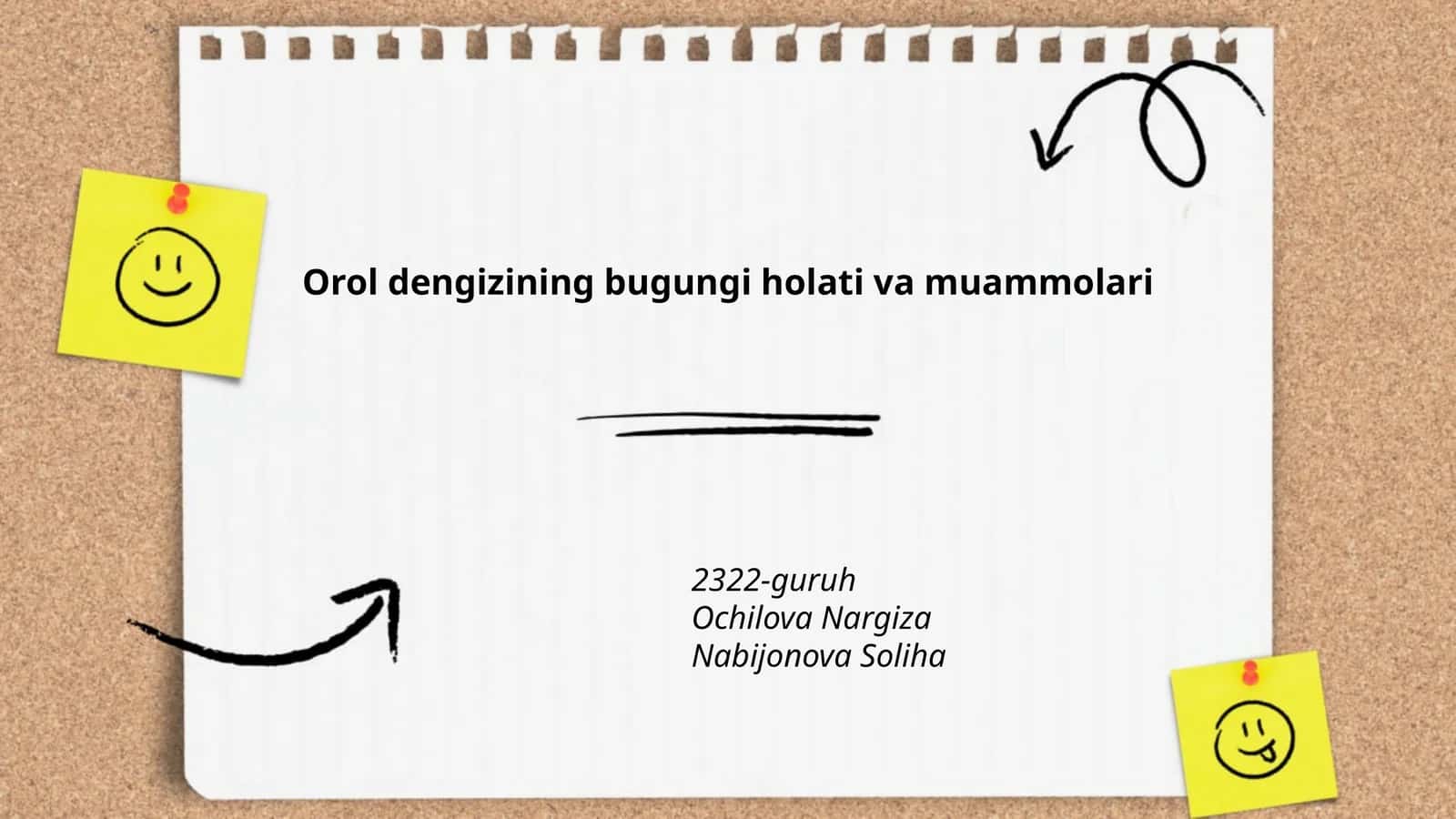 Orol dengizining bugungi holati va muammolari