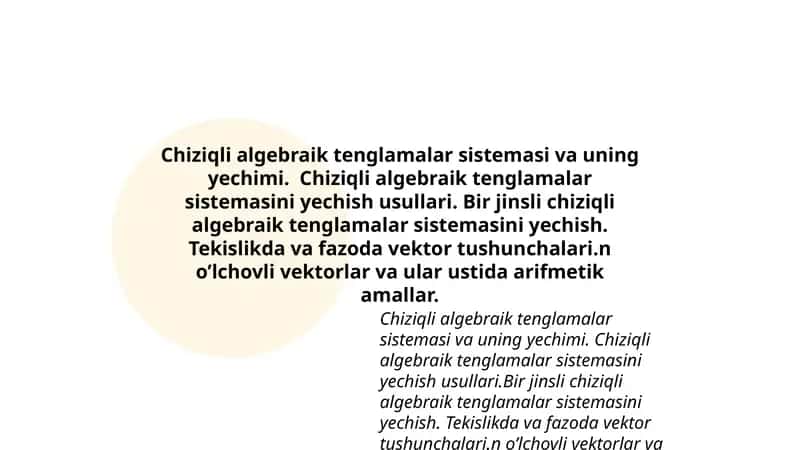 Chiziqli algebraik tenglamalar