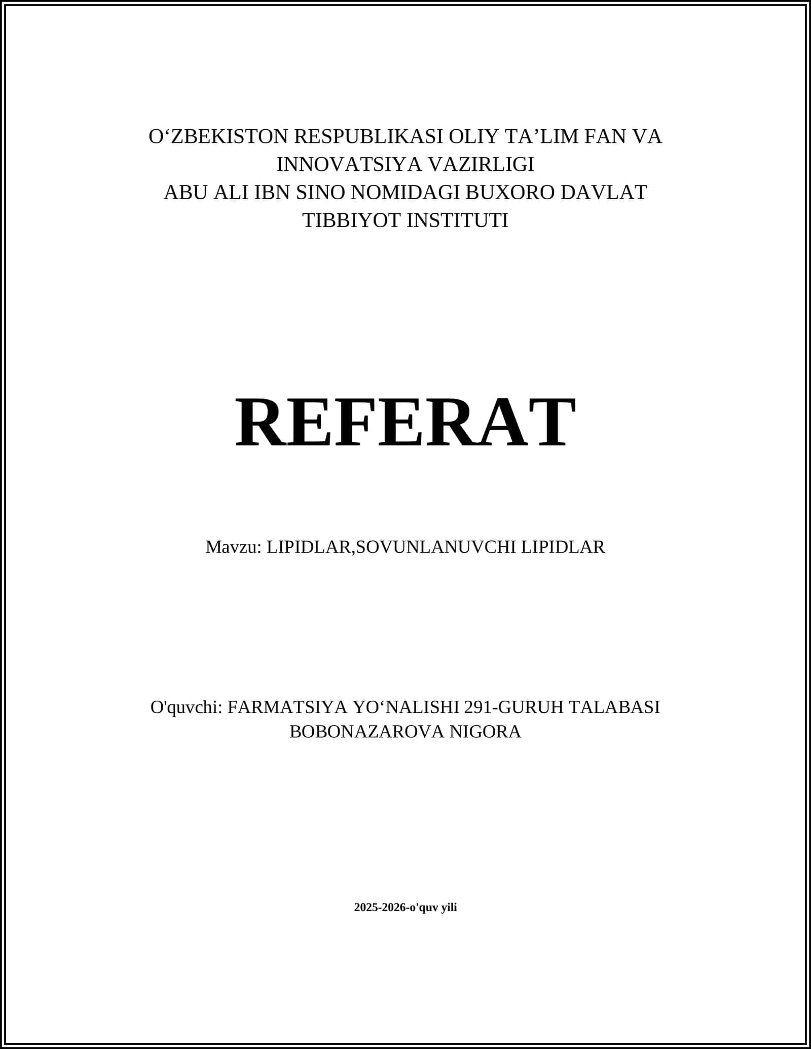LIPIDLAR,SOVUNLANUVCHI LIPIDLAR