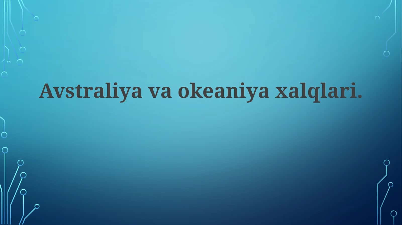 Avstraliya va Okeaniyaning xalqlari