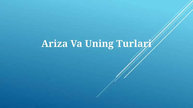 Ariza VaUningTurlari