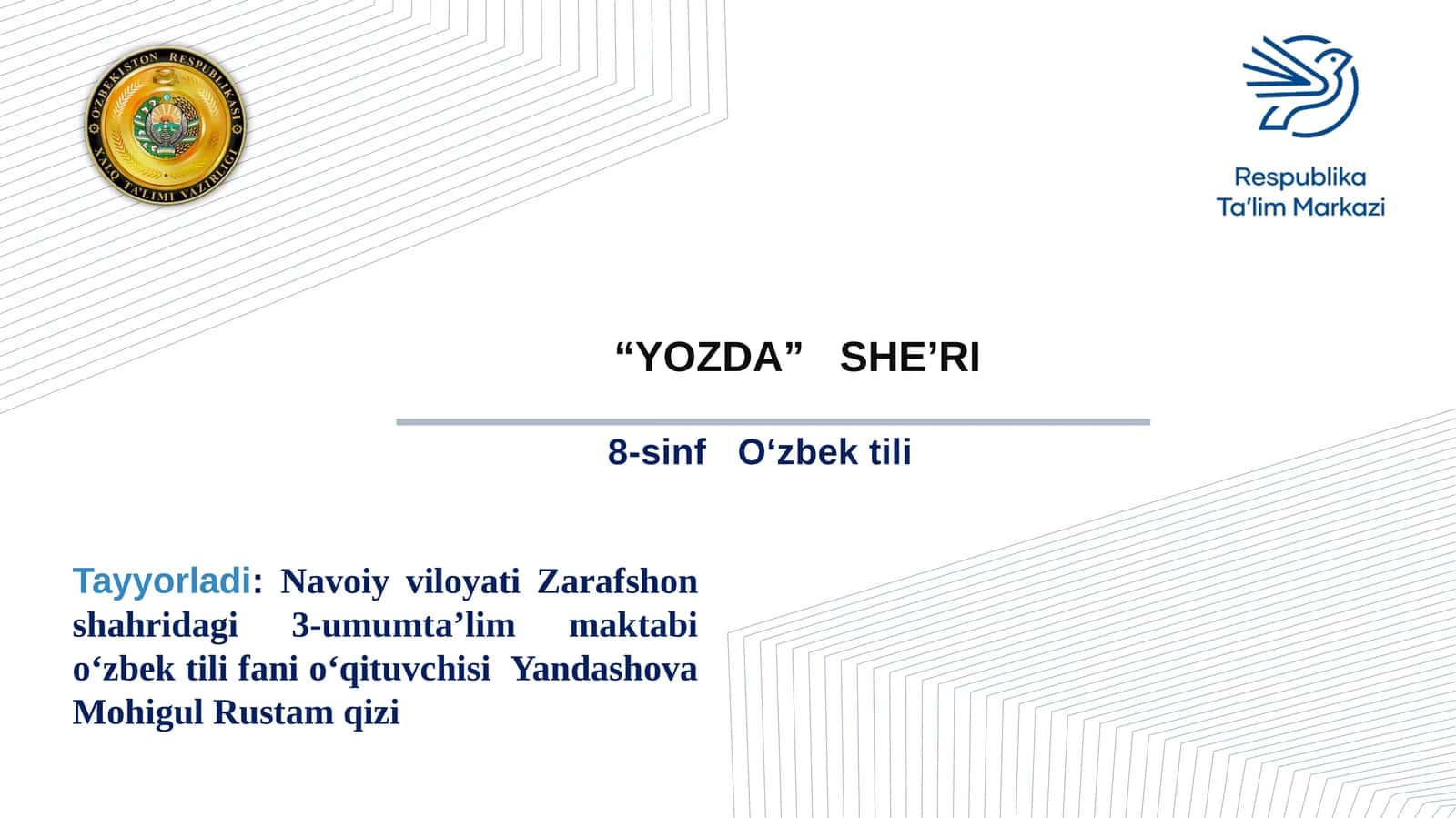 “YOZDA” SHE’RI