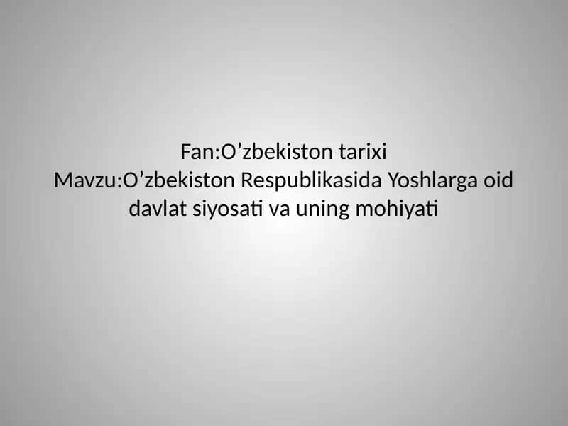O’zbekiston tarixi