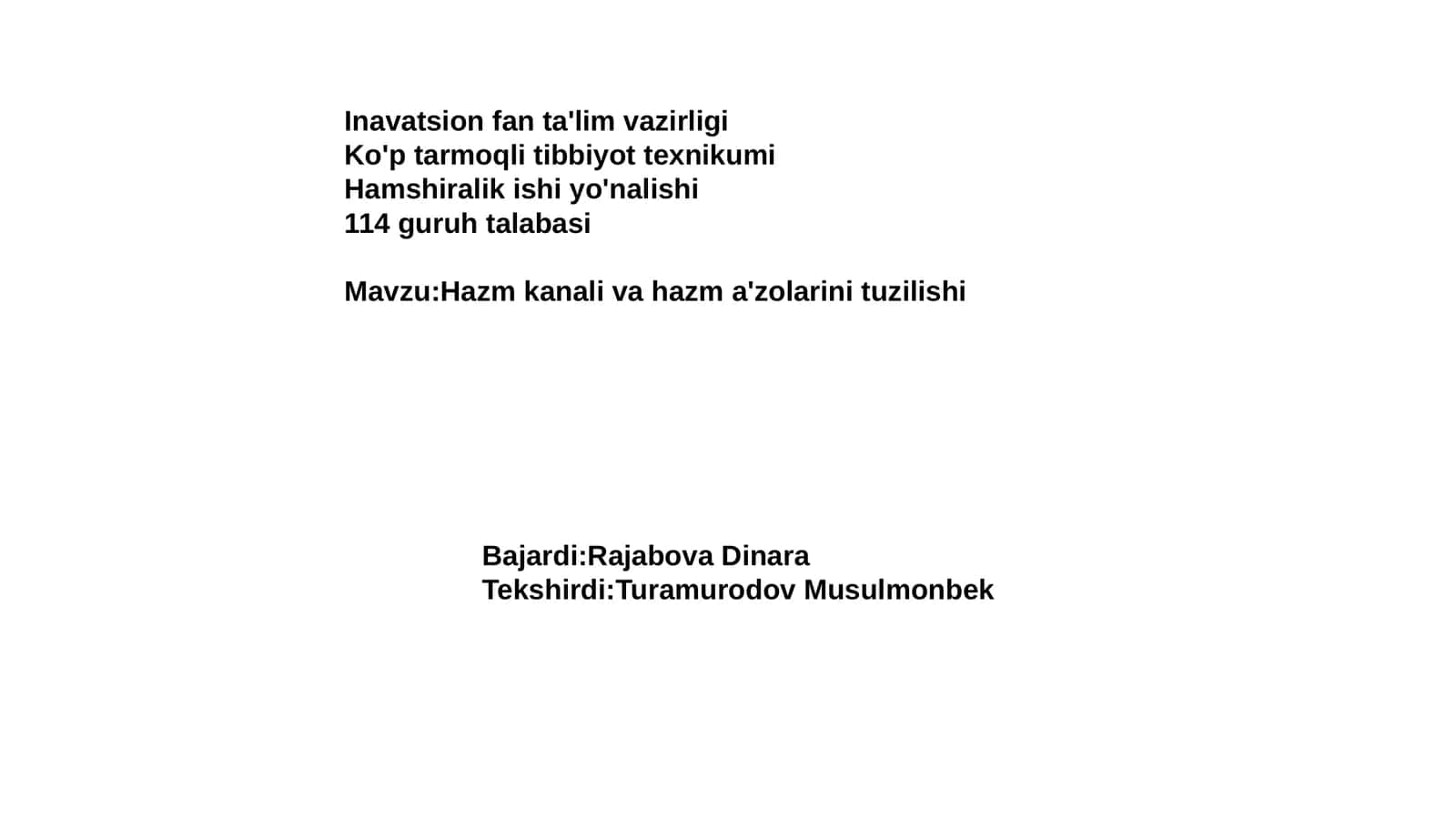 Ko'p tarmoqli tibbiyot texnikumi