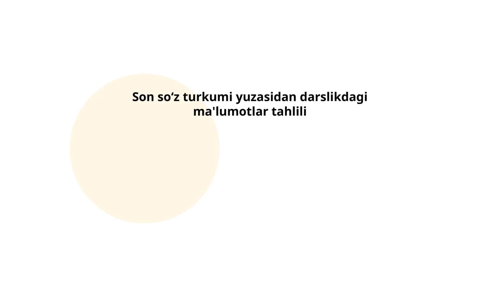 Son so‘z turkumi yuzasidan darslikdagi ma'lumotlar tahlili