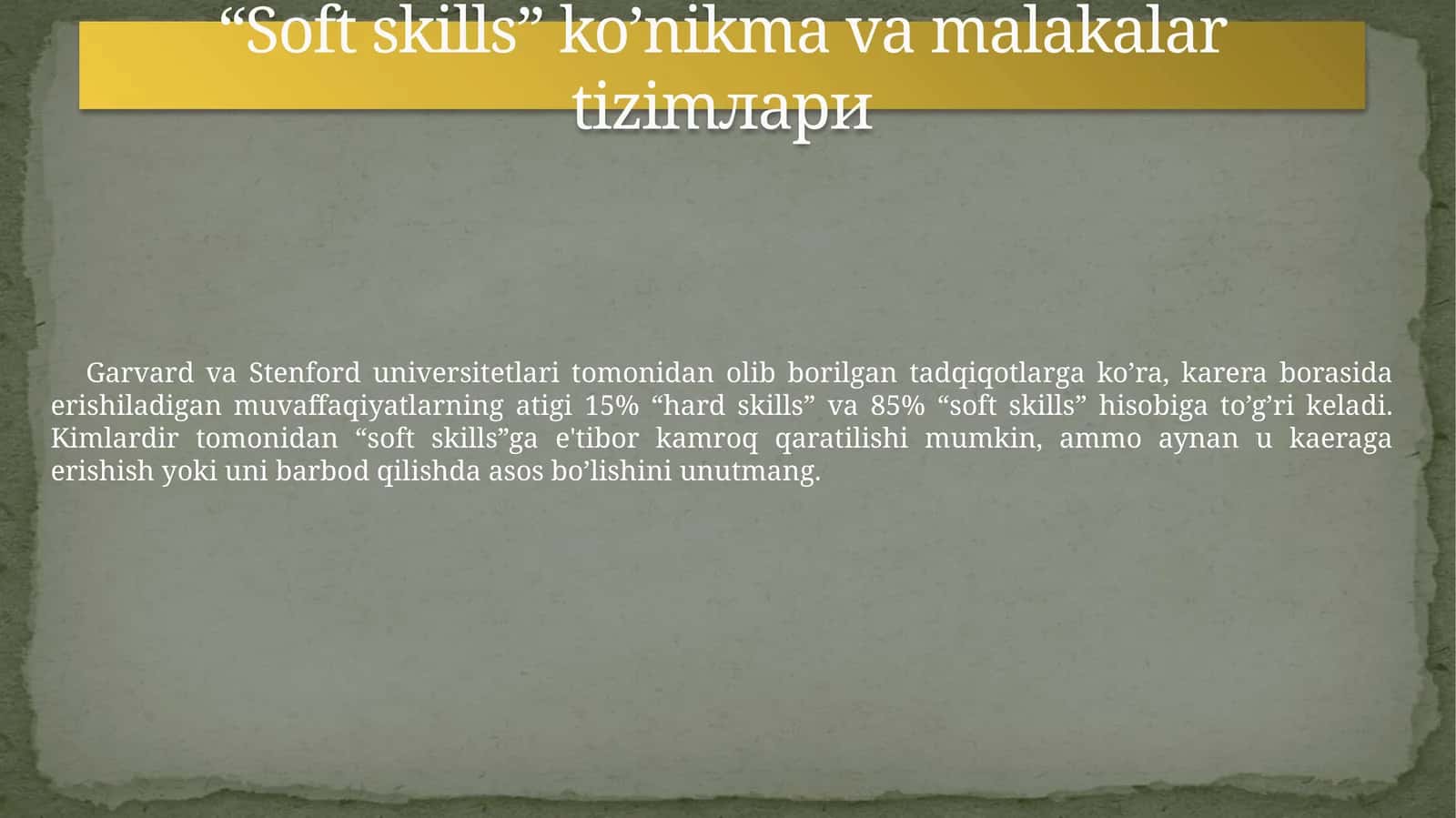 Yumshoq ko’nikmalar (Soft skills)