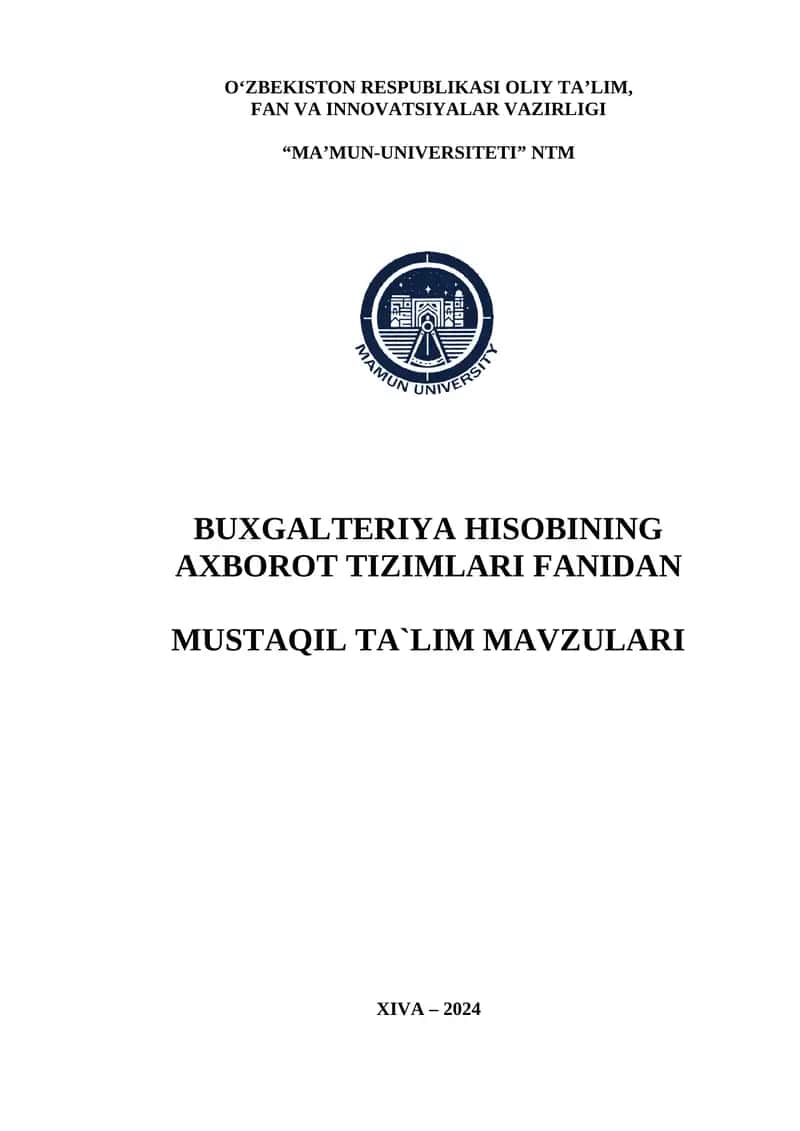 Buxgalteriya hisobining axborot tizimlari