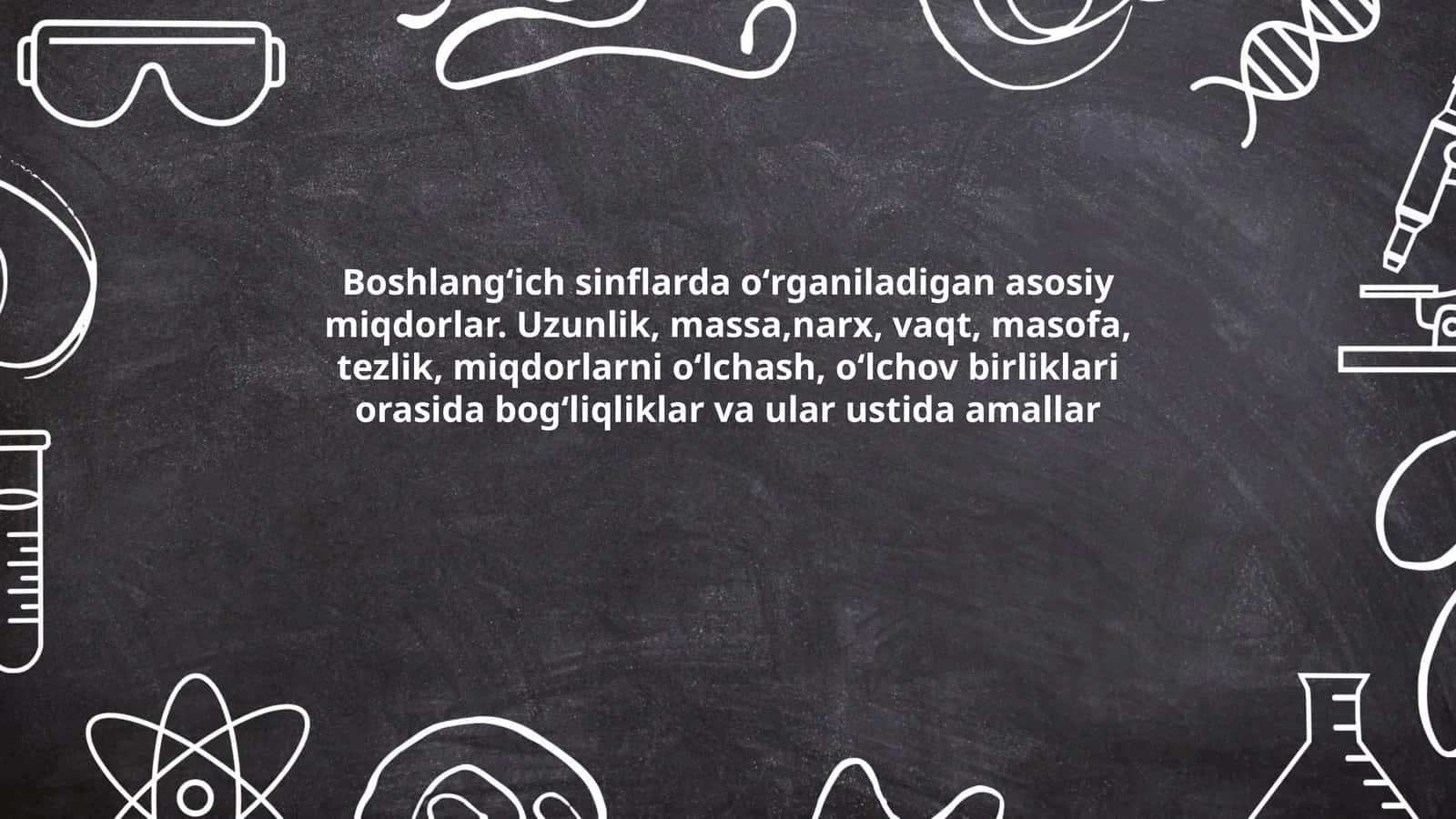 O'lchash asoslari va ular ustida amallar