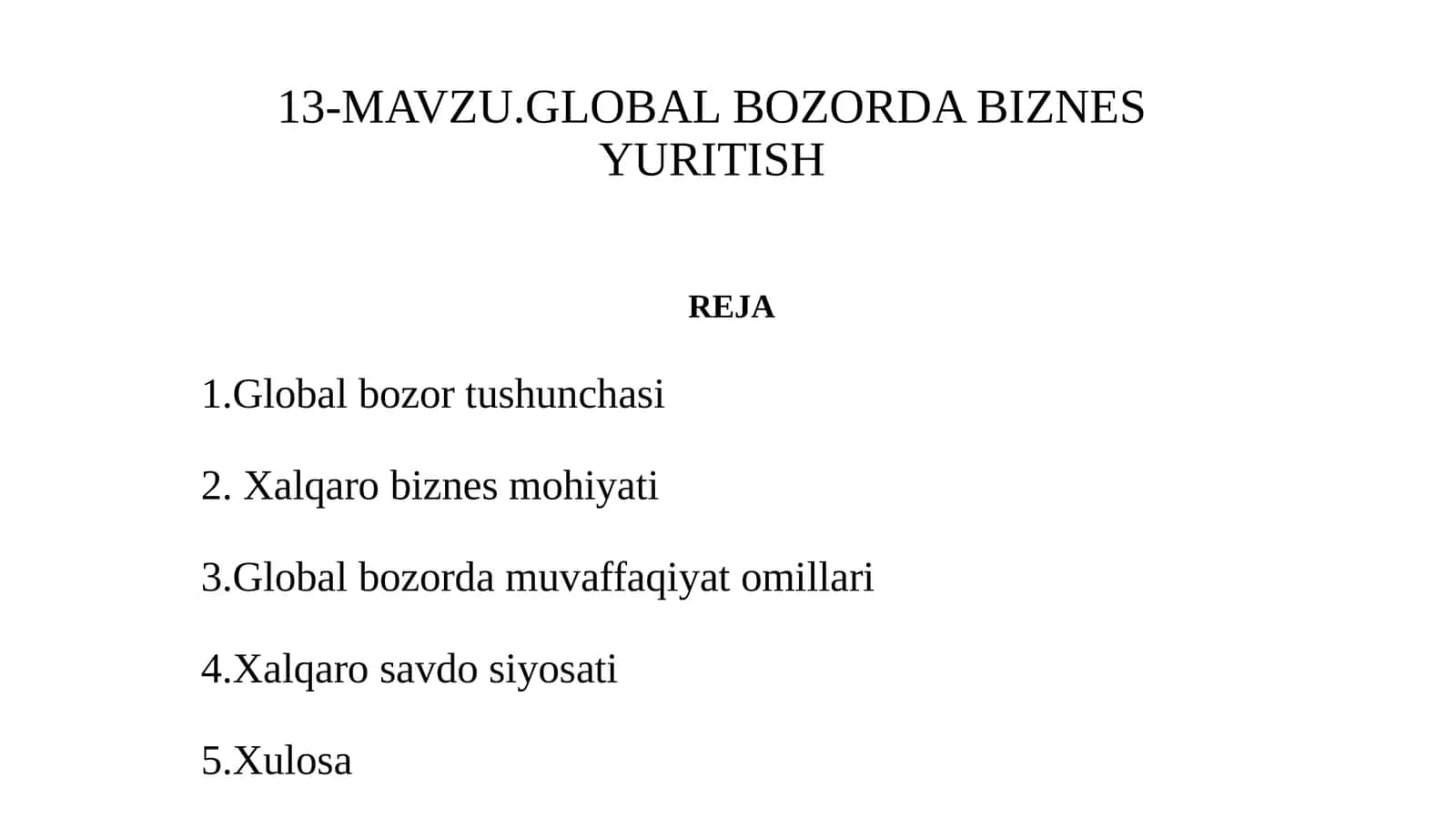 GLOBAL BOZORDA BIZNES YURITISH