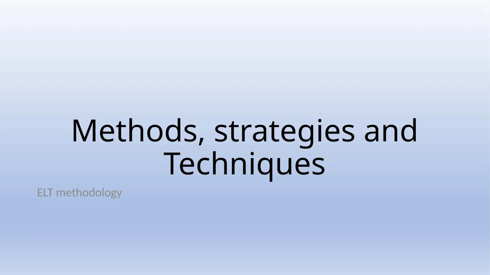 ELT methodology