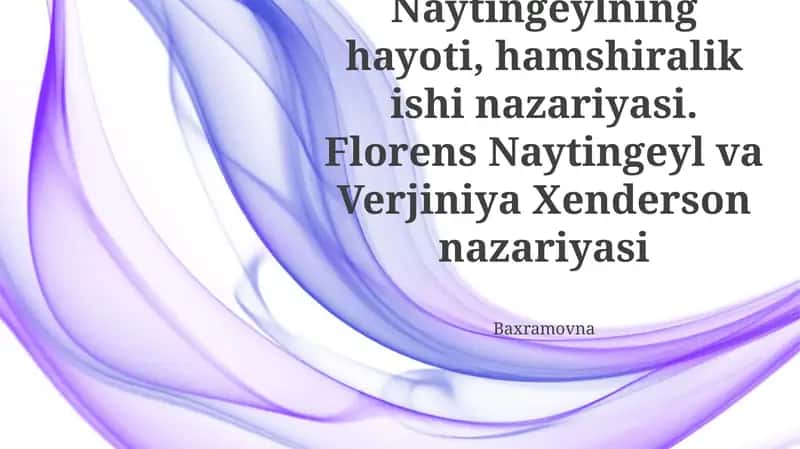 Florens Naytingeylning hayoti, hamshiralik ishi nazariyasi