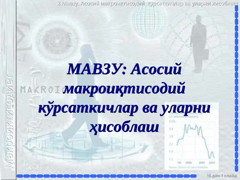 Асосий макроиқтисодий кўрсаткичлар ва уларниҳисоблаш