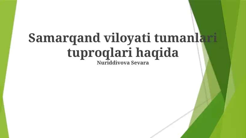 Samarqand viloyati tuproqlari haqida