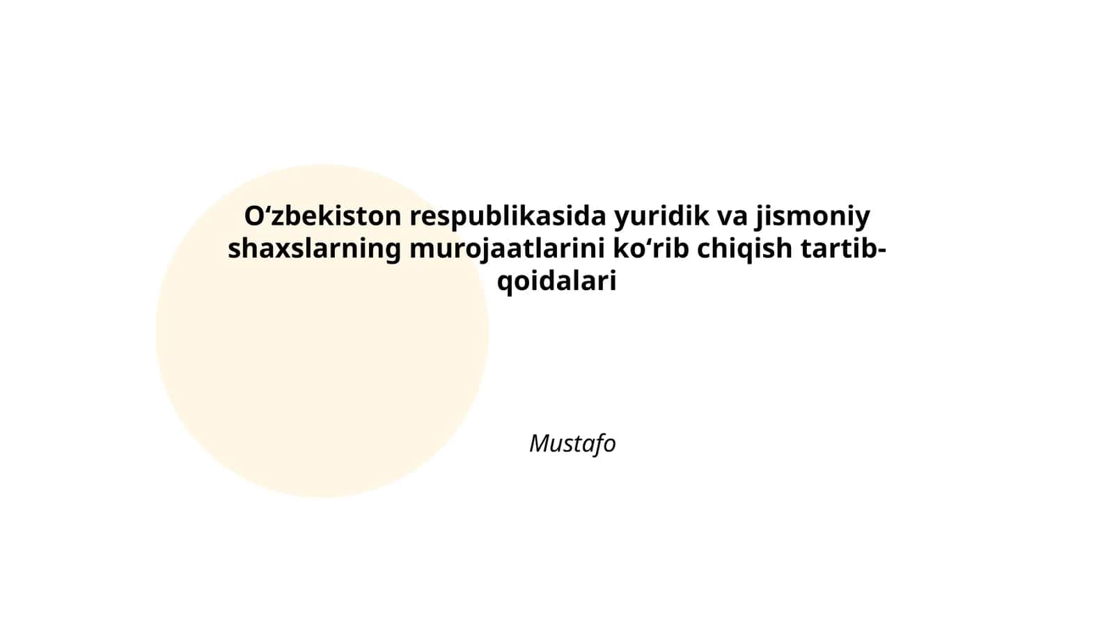 Murojaatlarini koʻrib chiqish tartib-qoidalari