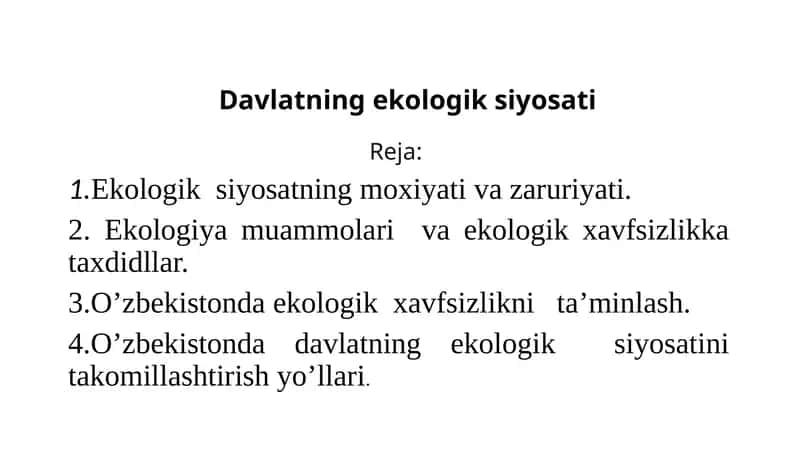 Davlatning ekologik siyosati