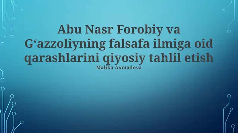 Al-G'azaliyning falsafiy qarashlari