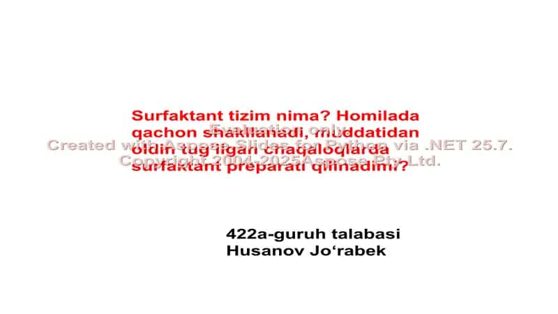 Surfaktant tizim