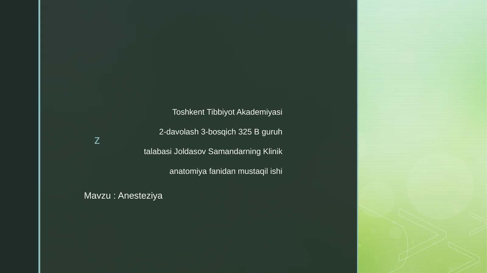 Anesteziya