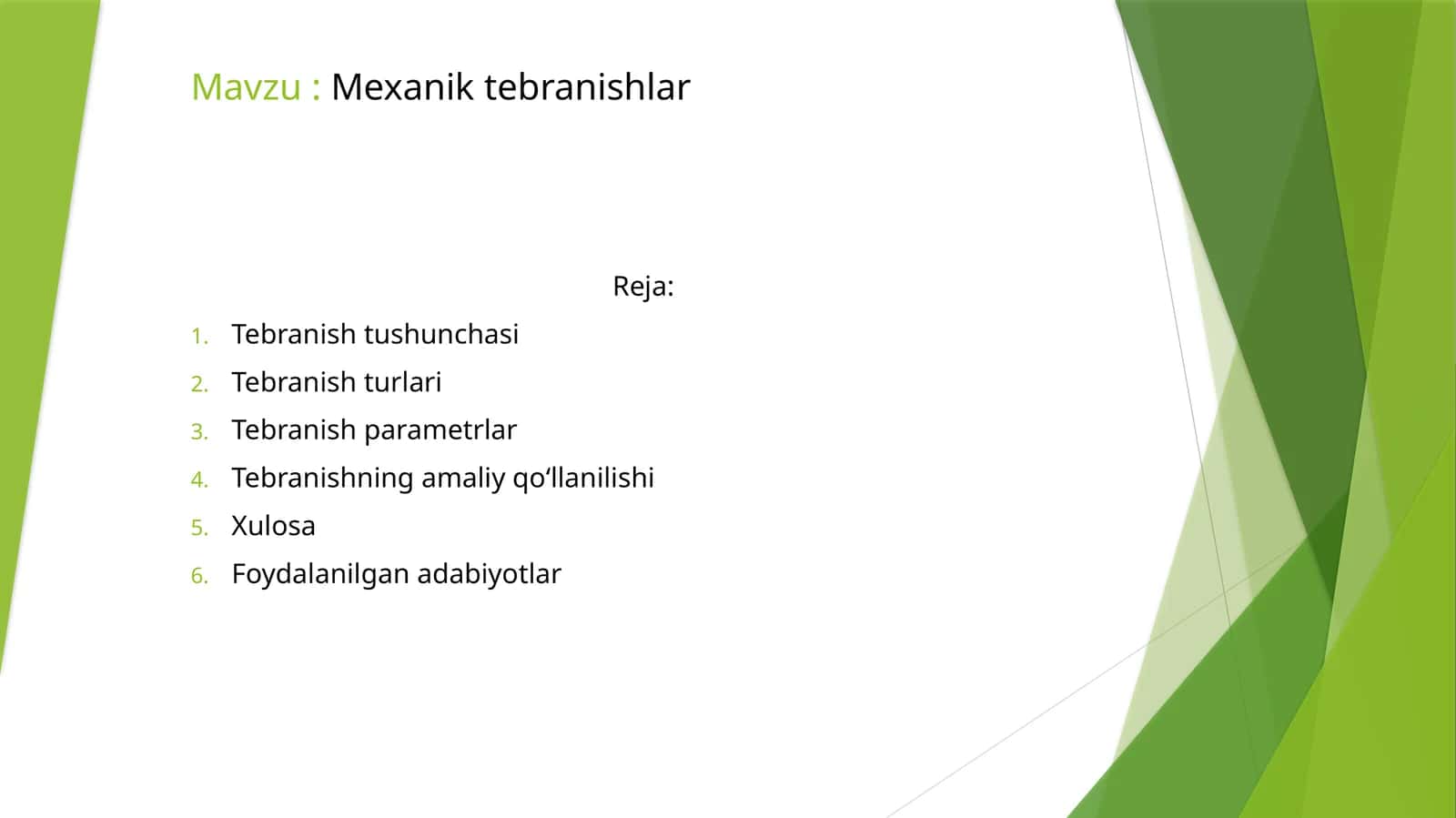 Mexanik tebranishlar
