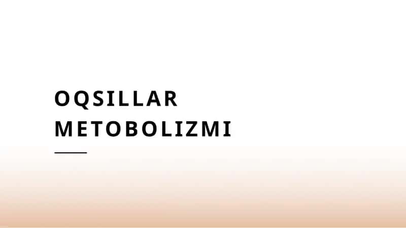 Oqsillar metobolizmi