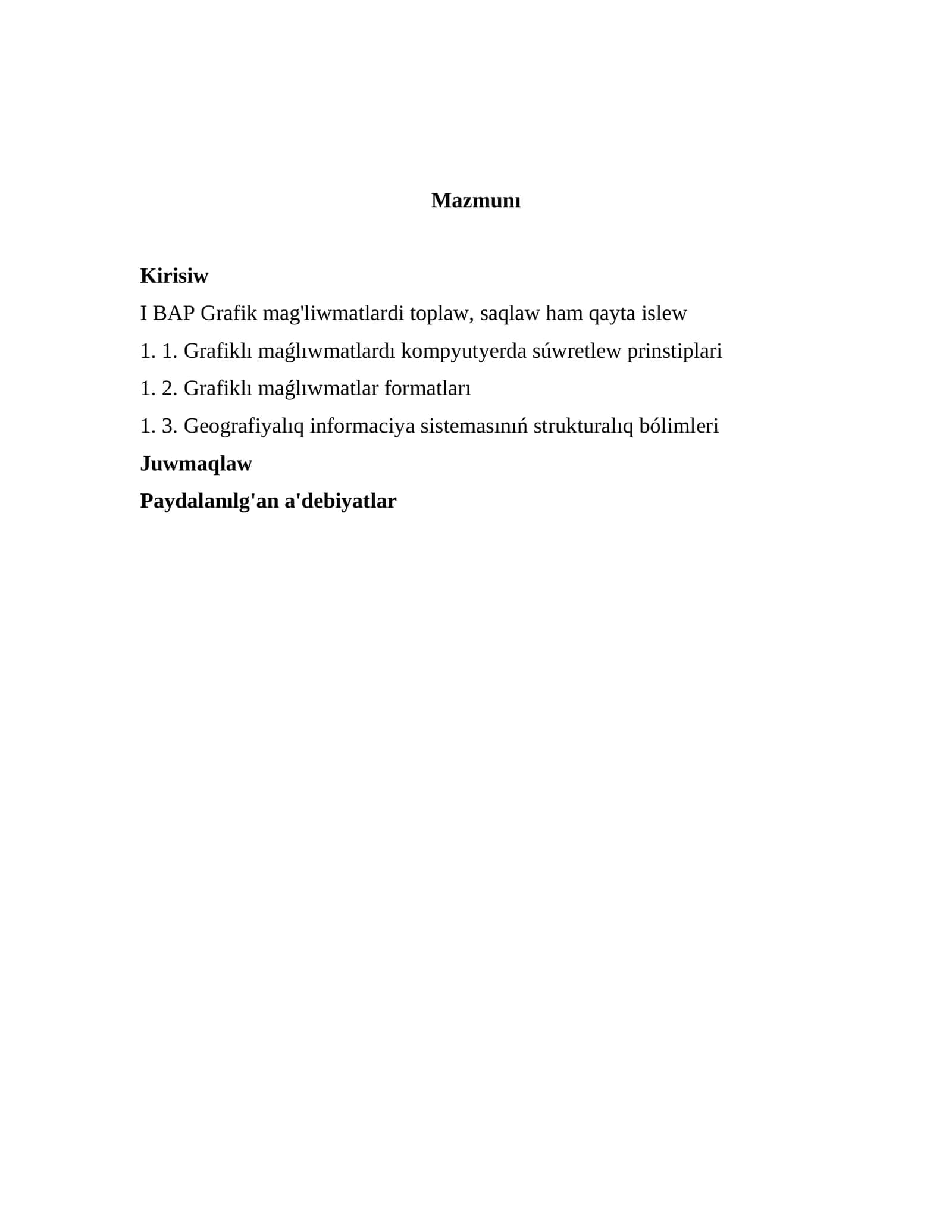 Geoaxborot sistemaları (GAT, keyinirek ulıwma qabıl etilgen termini GIS isletiledi)