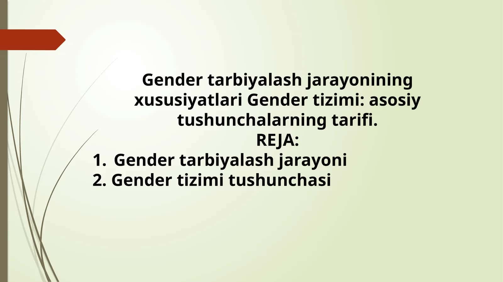 GENDER TARBIYA FANIDAN TAYYORLAGAN TAQDIMOTI