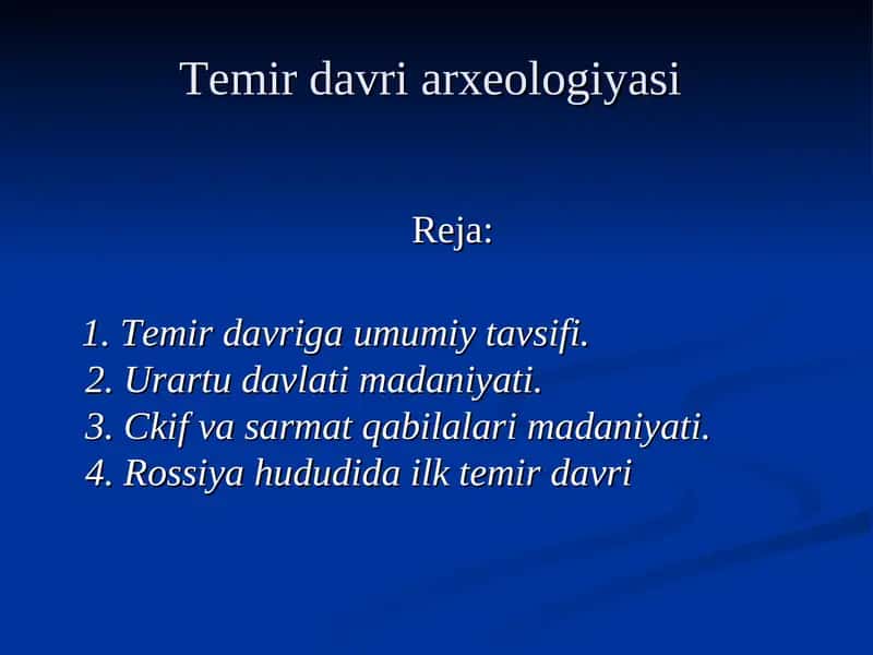 Temir davri arxeologiyasi
