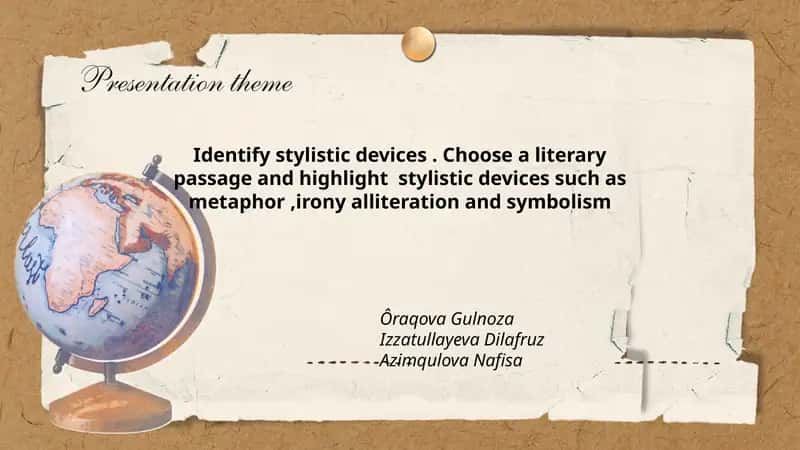 Identify stylistic devices
