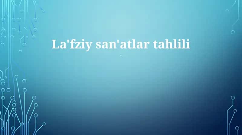 La'fziy san'atlar tahlili