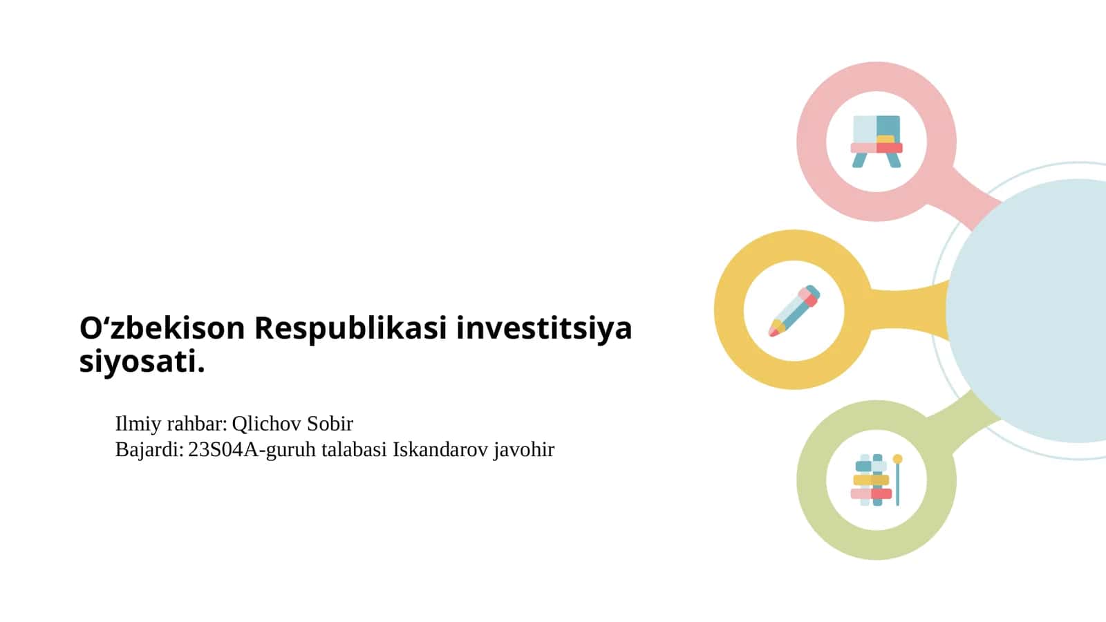 O‘zbekison Respublikasi investitsiya siyosati