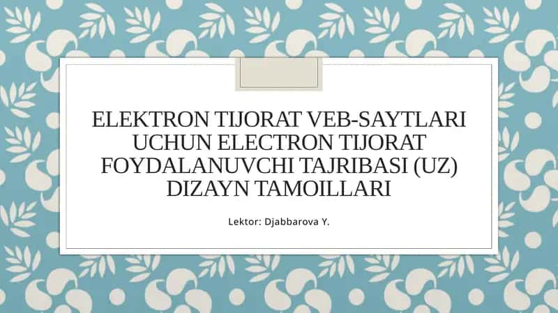 ELEKTRON TIJORAT WEB-SAYTLARI