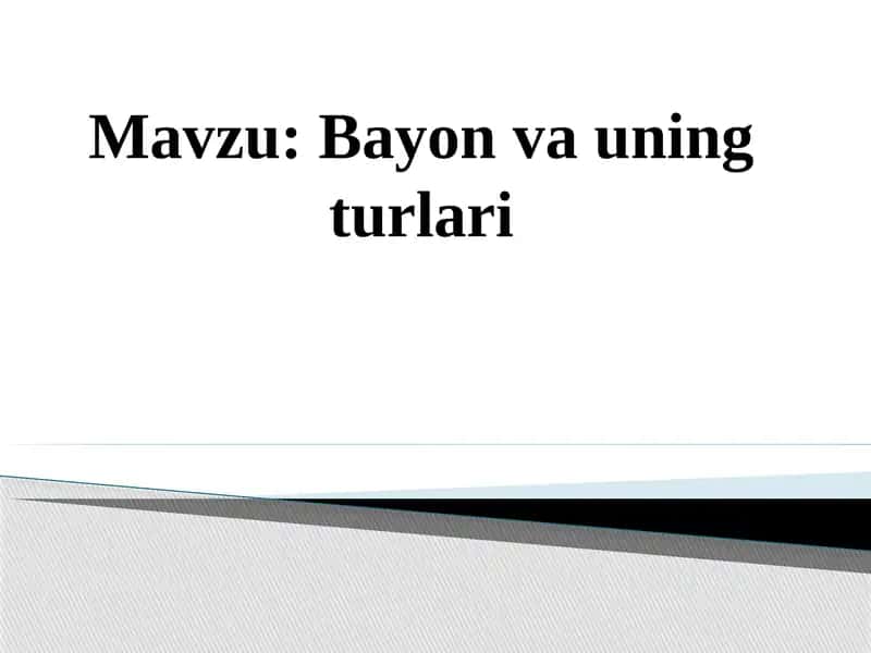 Bayon va uning turlari