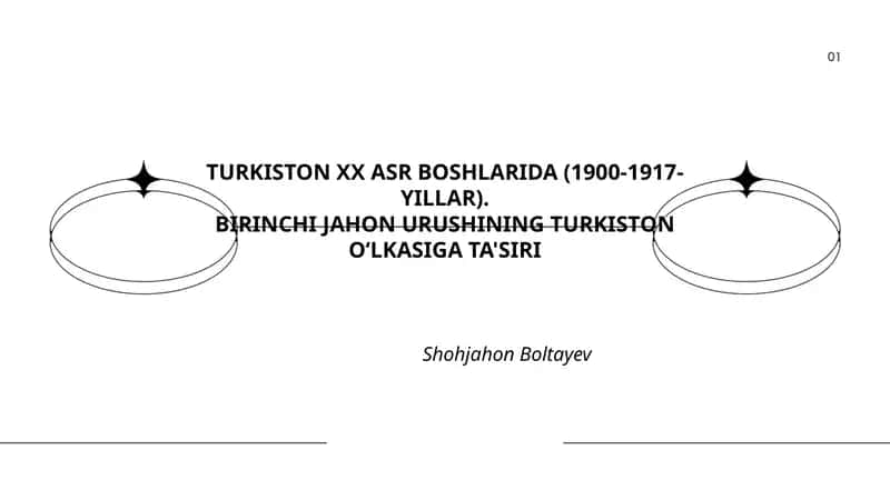 TURKISTON XX ASR BOSHLARIDA (1900-1917-YILLAR)