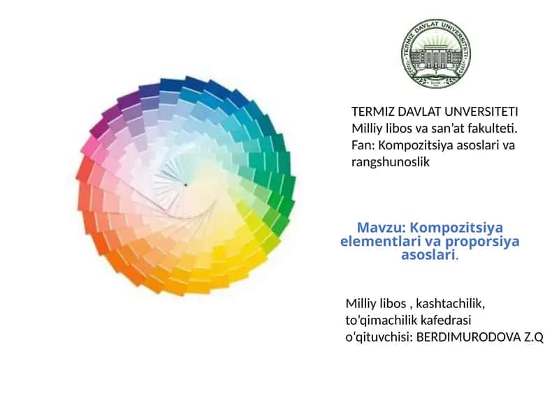 Kompozitsiya elementlari va proporsiya asoslari