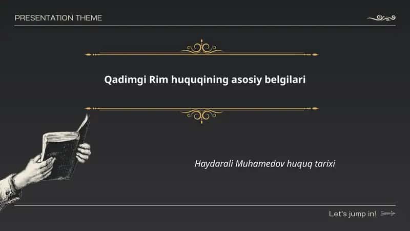 Qadimgi Rim huquqining asosiy belgilari