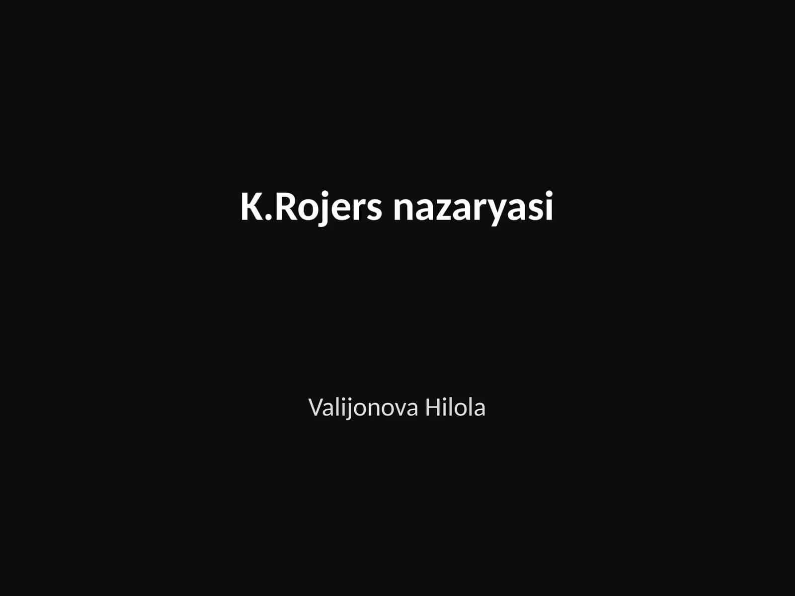 K.Rojers nazaryasi