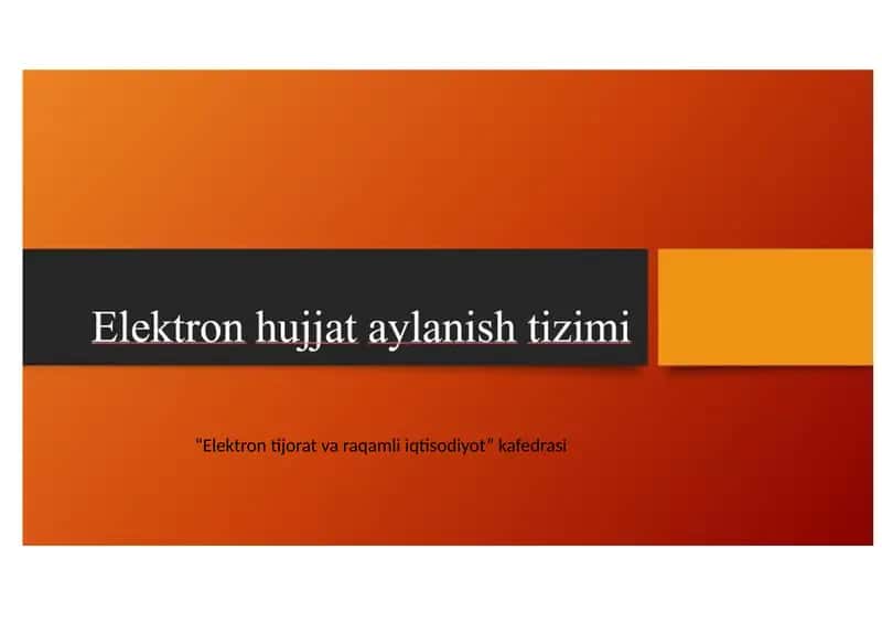 Elektrontijorat va raqamli iqtisodiyot