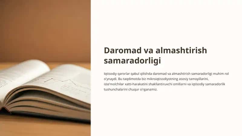 Daromad va almashtirish samaradorligi