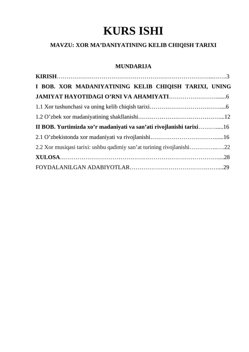 XOR MA’DANIYATINING KELIB CHIQISH TARIXI