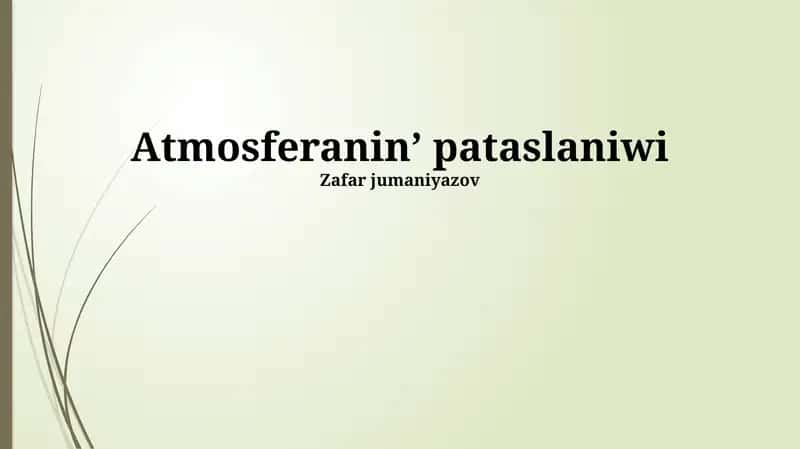 Atmosferanin’ pataslaniwi