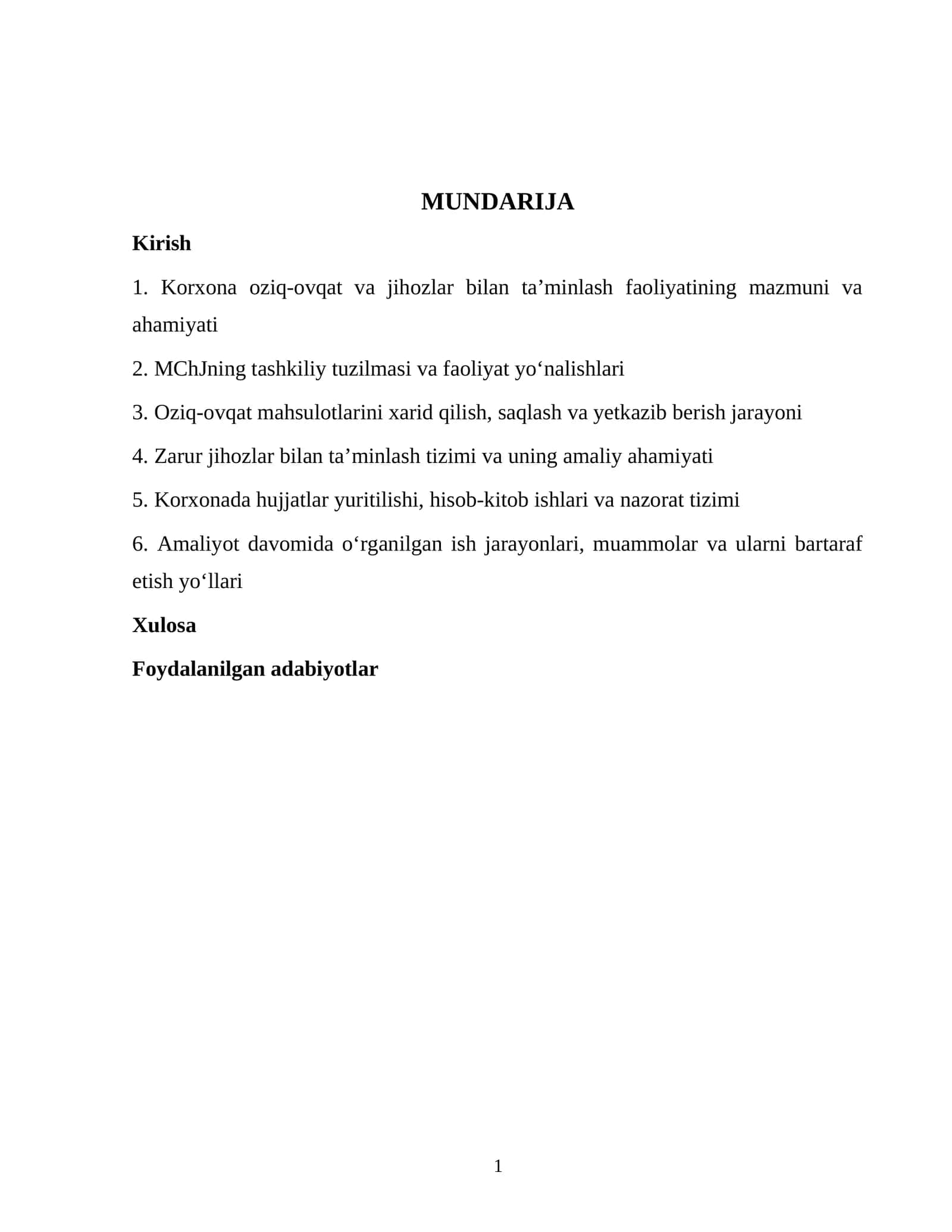 MCHJ HISOBOTI UNIVERSAL