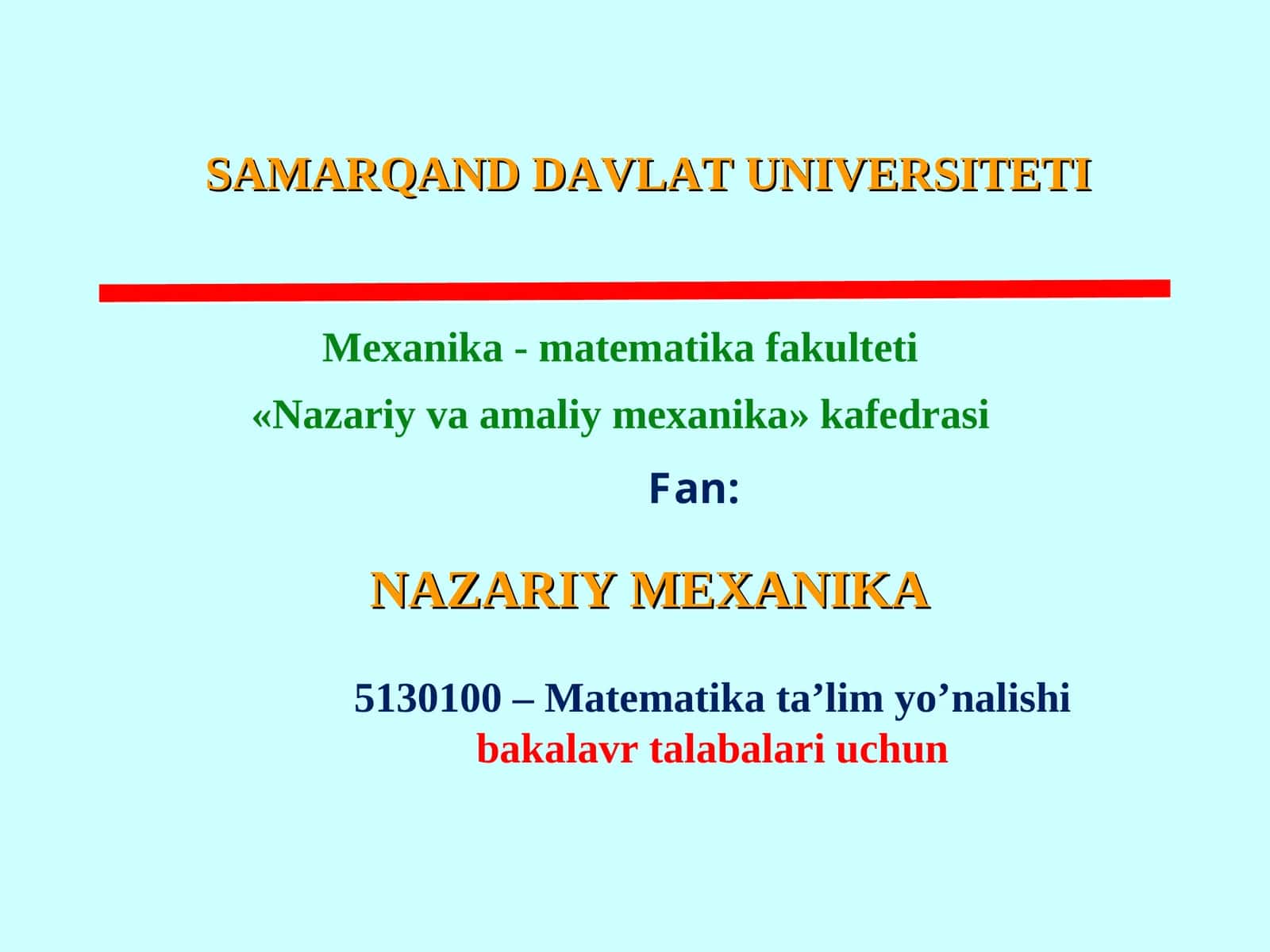 Nazariy mexanika