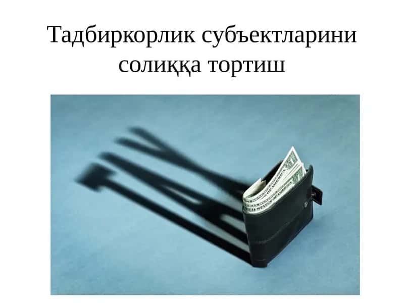 Тадбиркорлик субъектларини солиққа тортиш
