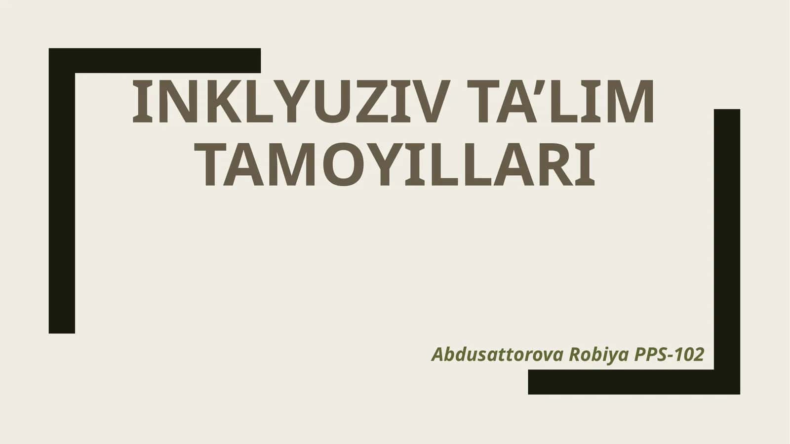 Inklyuziv ta’lim tamoyillari