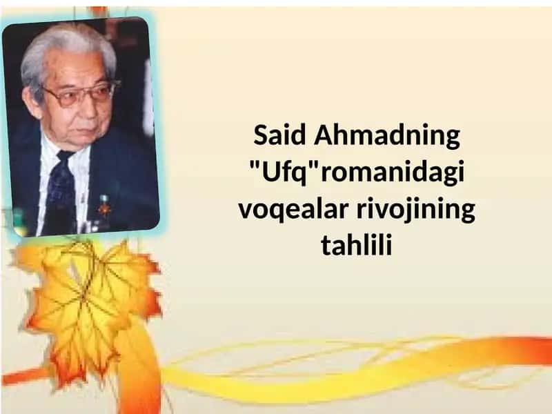Said Ahmadning "Ufq"romanidagi voqealar rivojining tahlili
